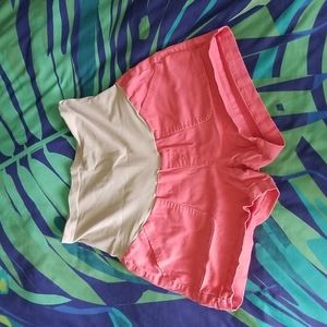 Pink maternity shorts